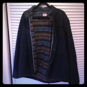 Faherty Navy Blue jacket w/ Santa Fe plaid lining